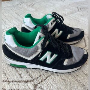 Vintage New Balance Black, Gray, and Green Women's Sneakers, women’s size 9